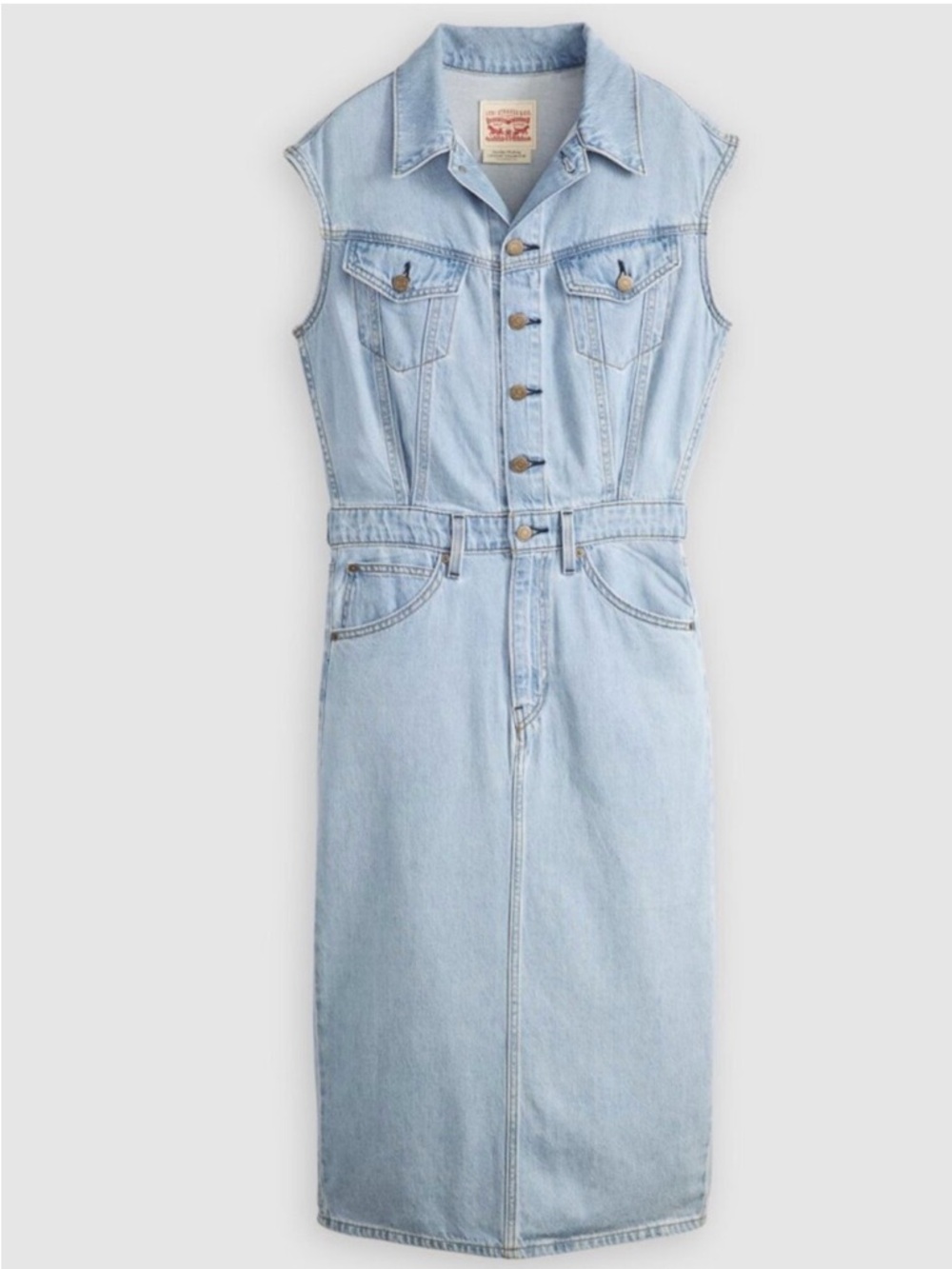 Levi's Light Blue Denim Midi Dress - Picture 9 of 9
